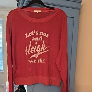 Z Supply Festive Red Graphic Sweatshirt